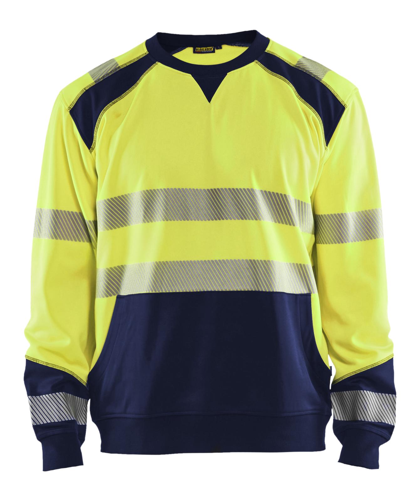 Blaklader Sweaters 35412528 HiVis fluo geel-marineblauw(3389)