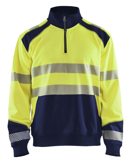 Blaklader Zipsweaters 35562528 HiVis fluo geel-marineblauw(3389)