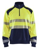 Blaklader Zipsweaters 35562528 HiVis fluo geel-marineblauw(3389)