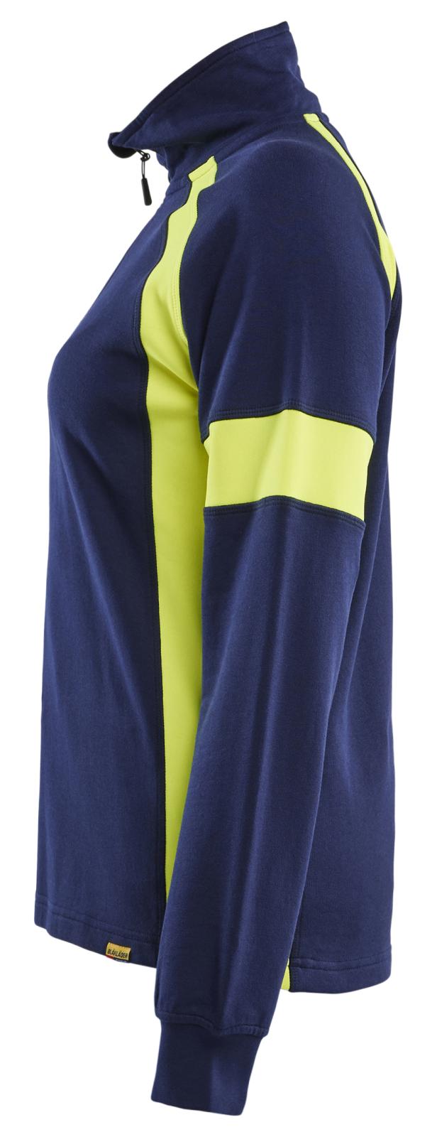 Blaklader Profiel Visible Dames Sweatshirt 35661158 HiVis marineblauw-fluo geel(8933)