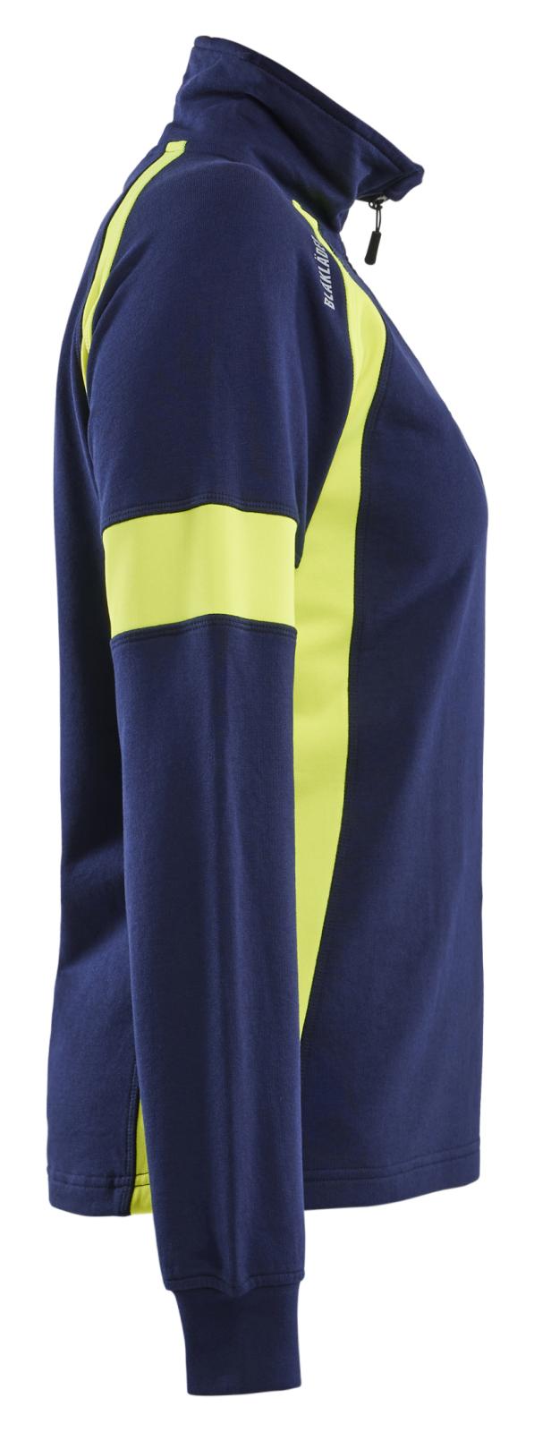 Blaklader Profiel Visible Dames Sweatshirt 35661158 HiVis marineblauw-fluo geel(8933)