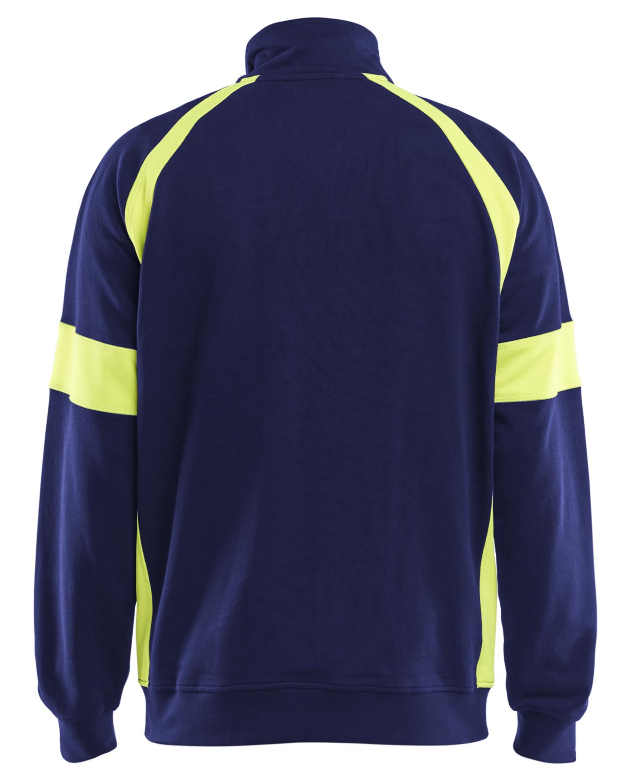Blaklader Profiel Visible Sweatshirt 35671158 rits marineblauw-fluo geel(8933)