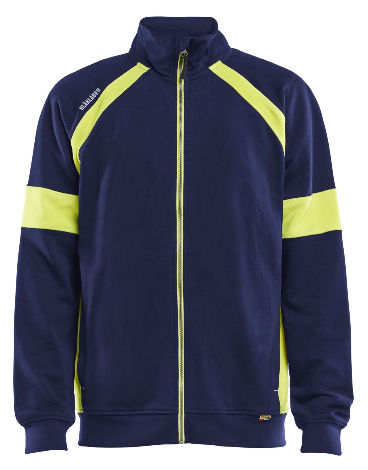 Blaklader Profiel Visible Sweatshirt 35671158 rits marineblauw-fluo geel(8933)
