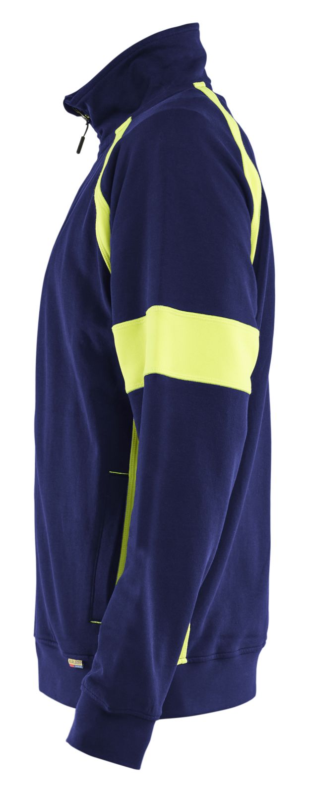 Blaklader Profiel Visible Sweatshirt 35671158 rits marineblauw-fluo geel(8933)