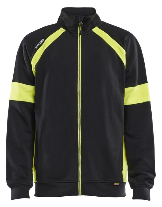 Blaklader Profiel Visible Sweatshirt 35671158 rits zwart-fluo geel(9933)