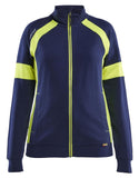 Blaklader Profiel Visible Dames Sweatshirt 35681158 rits marineblauw-fluo geel(8933)