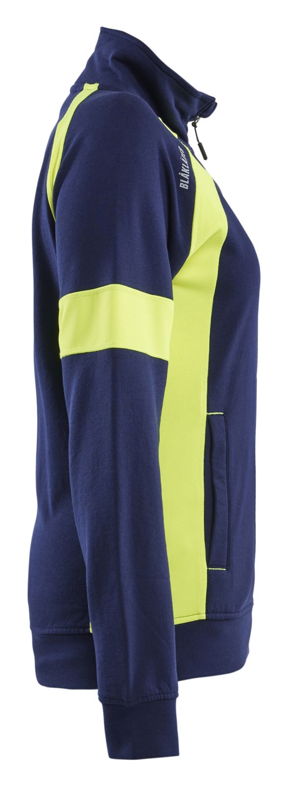 Blaklader Profiel Visible Dames Sweatshirt 35681158 rits marineblauw-fluo geel(8933)