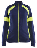 Blaklader Profiel Visible Dames Sweatshirt 35681158 rits marineblauw-fluo geel(8933)