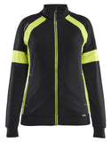 Blaklader Profiel Visible Dames Sweatshirt 35681158 rits zwart-fluo geel(9933)