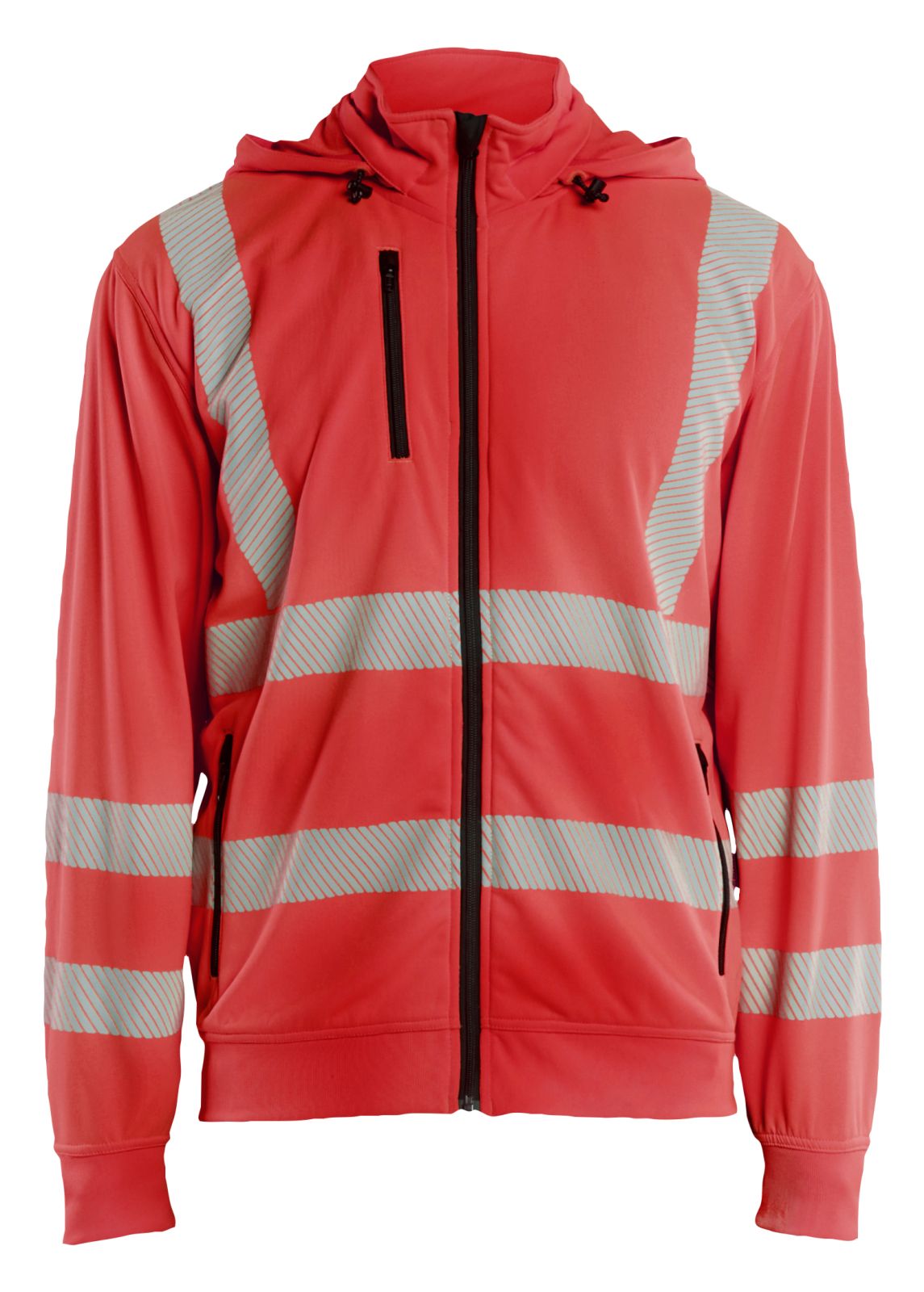Blaklader High vis Sweatshirt 35732538 afneembare capuchon HiVis fluo rood(5500)