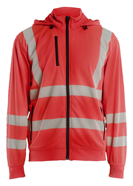 Blaklader High vis Sweatshirt 35732538 afneembare capuchon HiVis fluo rood(5500)
