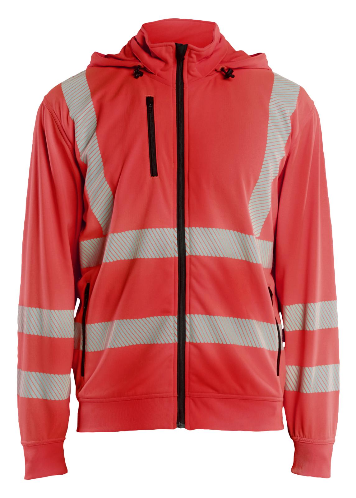 Blaklader High Vis Sweatshirt 35732538 afneembare capuchon HiVis fluo rood(5500)