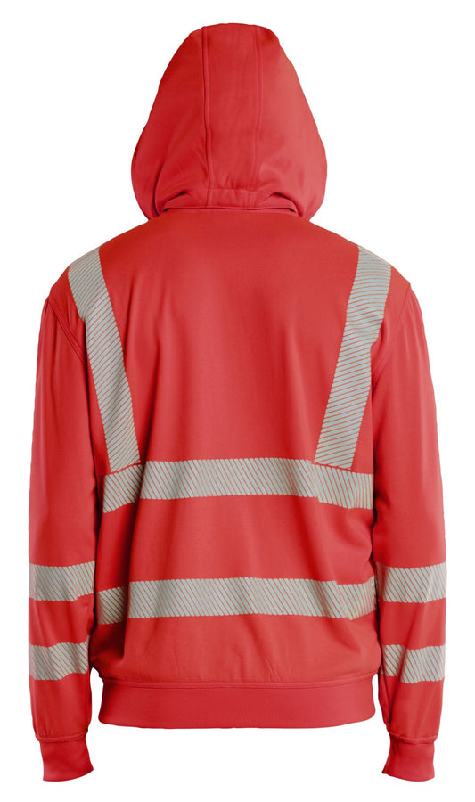 Blaklader High vis Sweatshirt 35732538 afneembare capuchon HiVis fluo rood(5500)