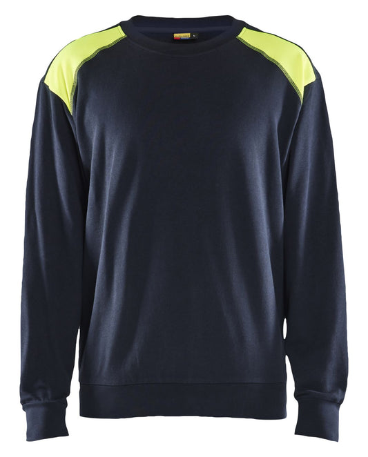 Blaklader Bi-Colour sweaters 35801158 HiVis donker marineblauw-fluo geel(8633)