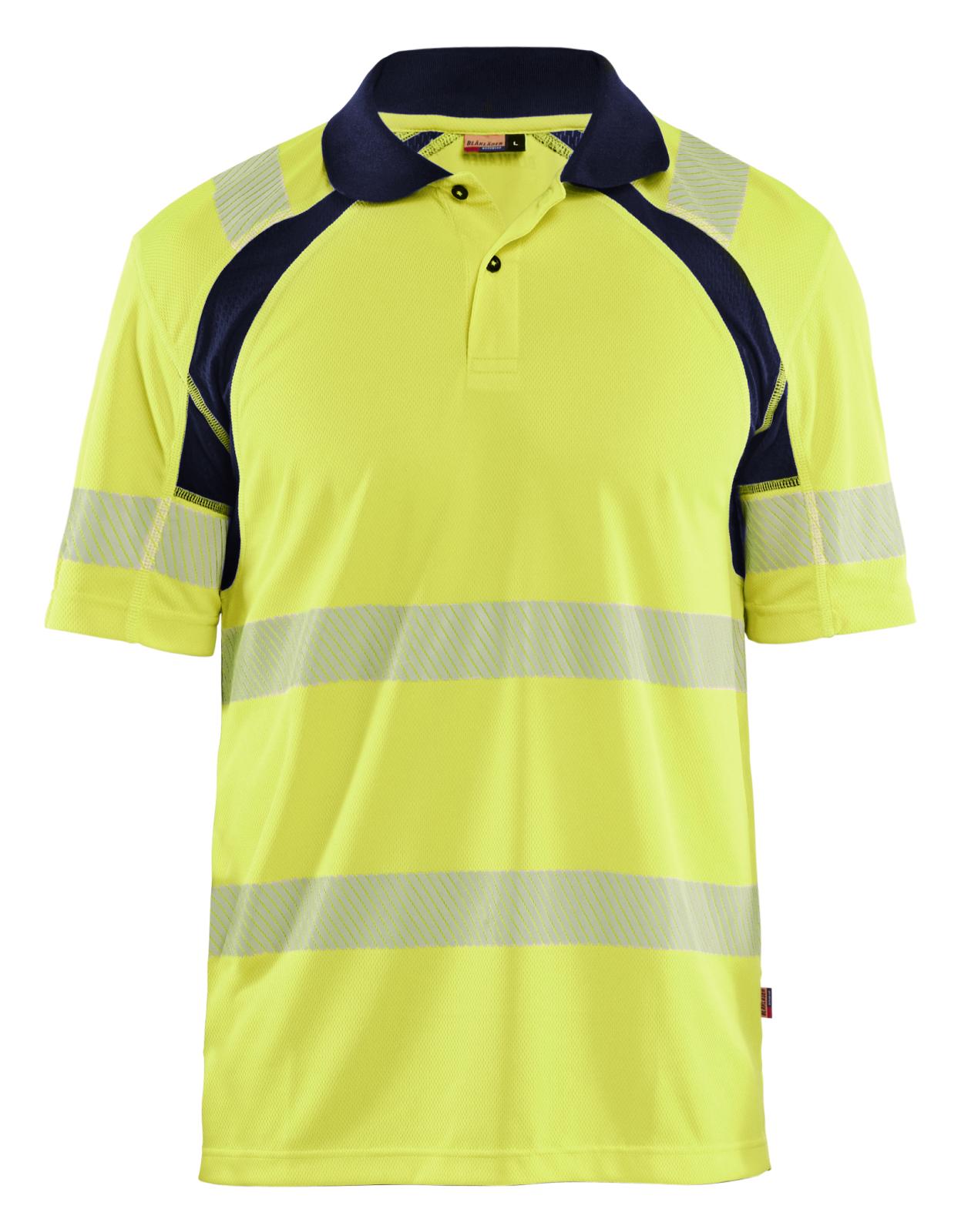 Blaklader High Vis Poloshirts 35951013 UV HiVis fluo geel-marineblauw(3389)