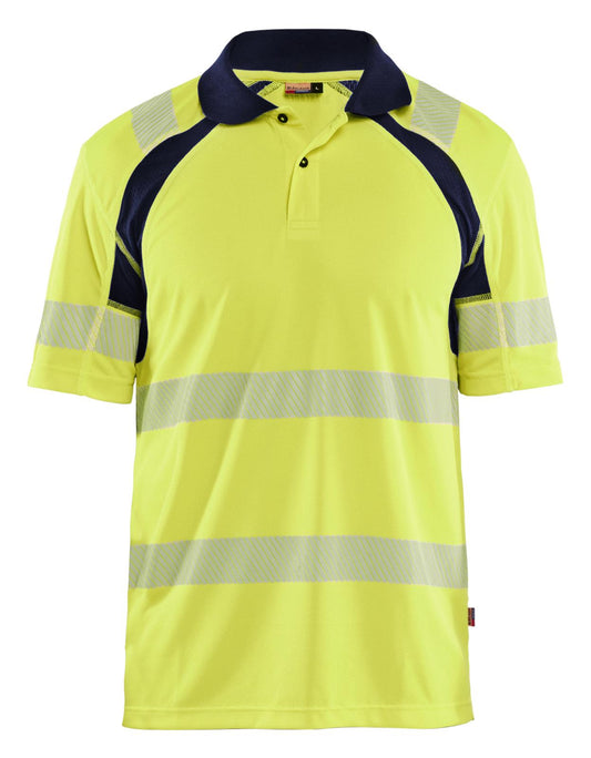 Blaklader High Vis Poloshirts 35951013 UV HiVis fluo geel-marineblauw(3389)