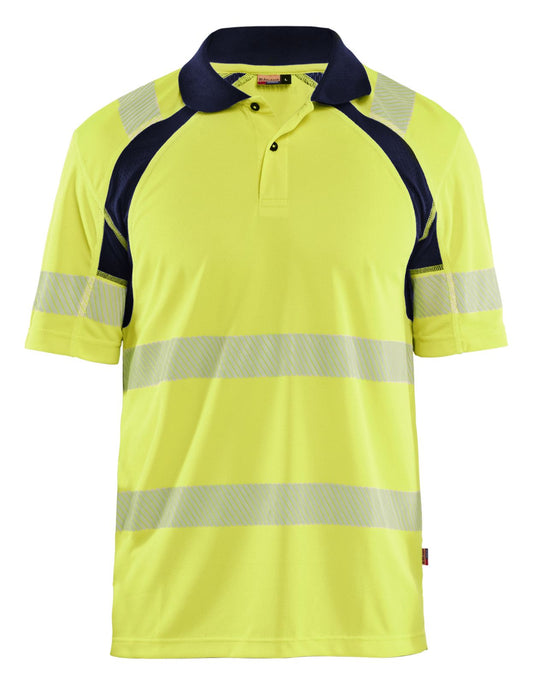 Blaklader High vis Poloshirts 35951013 UV HiVis fluo geel-marineblauw(3389)