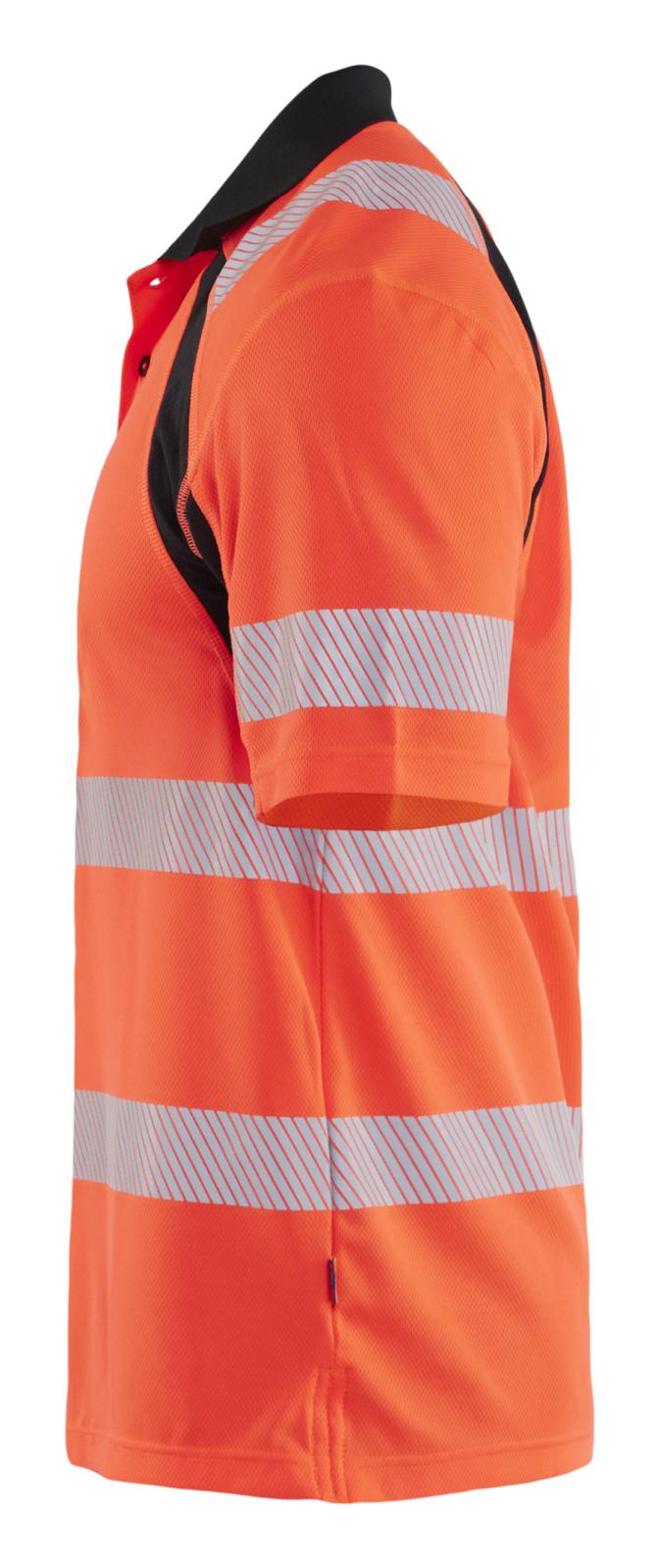Blaklader High Vis Poloshirts 35951013 UV HiVis fluo rood-zwart(5599)