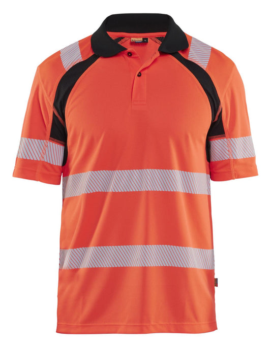 Blaklader High Vis Poloshirts 35951013 UV HiVis fluo rood-zwart(5599)