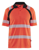 Blaklader High Vis Poloshirts 35951013 UV HiVis fluo rood-zwart(5599)