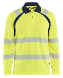 Blaklader High vis Poloshirt 35981013 UV lange mouwen HiVis fluo geel-marineblauw(3389)