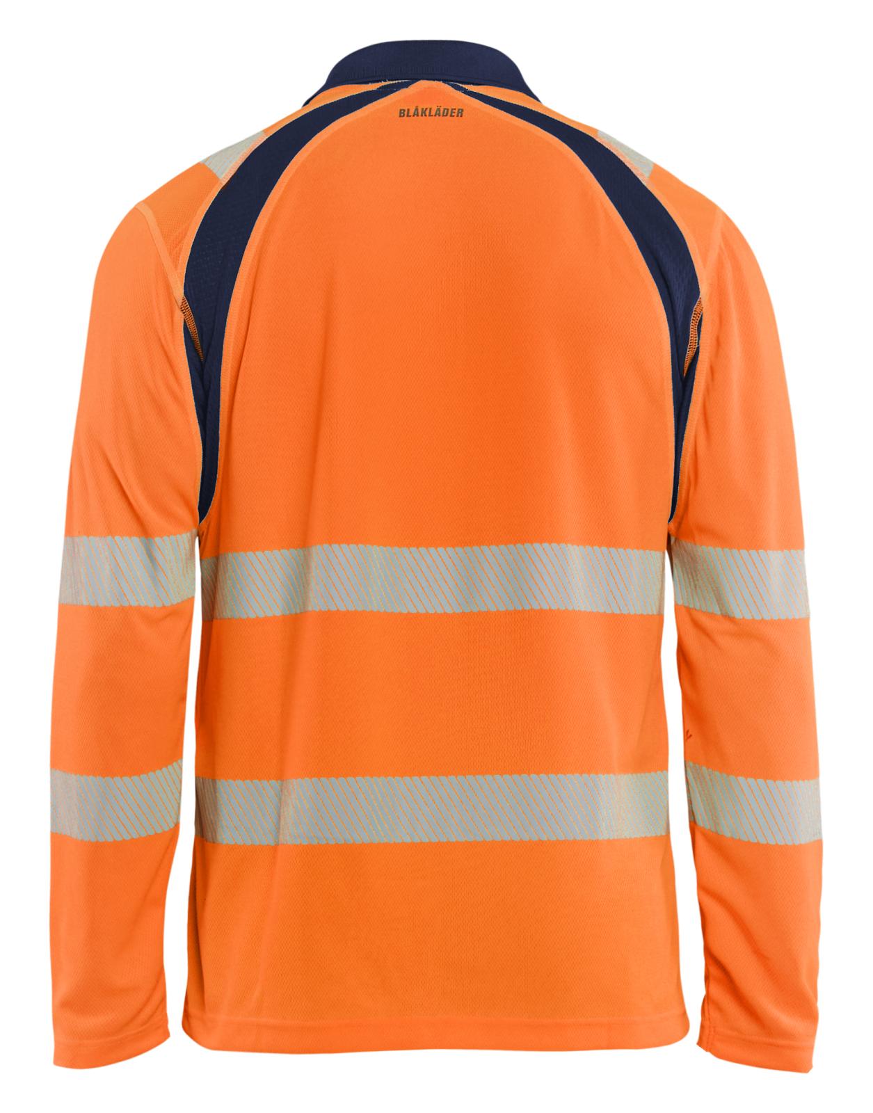Blaklader High Vis Poloshirt 35981013 UV lange mouwen HiVis fluo oranje-marineblauw(5389)