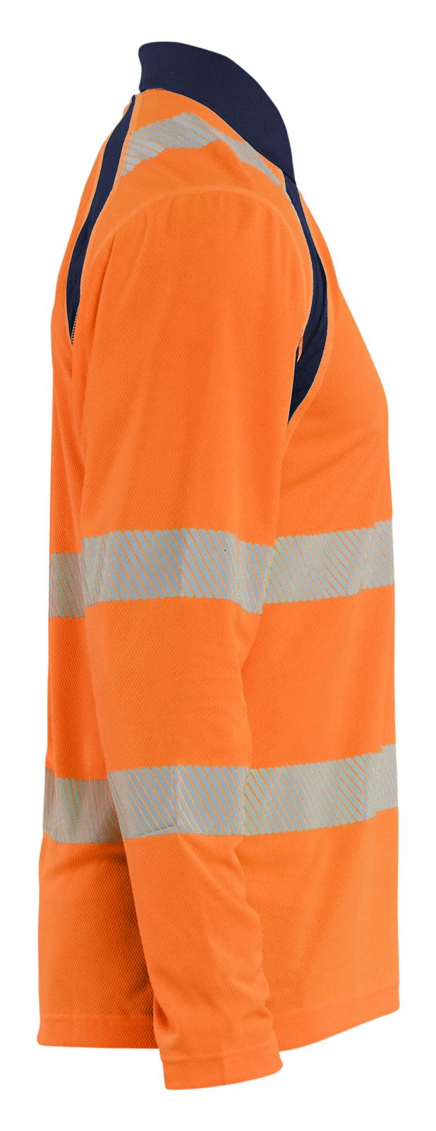 Blaklader High Vis Poloshirt 35981013 UV lange mouwen HiVis fluo oranje-marineblauw(5389)