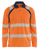 Blaklader High Vis Poloshirt 35981013 UV lange mouwen HiVis fluo oranje-marineblauw(5389)