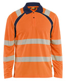 Blaklader High vis Poloshirt 35981013 UV lange mouwen HiVis fluo oranje-marineblauw(5389)