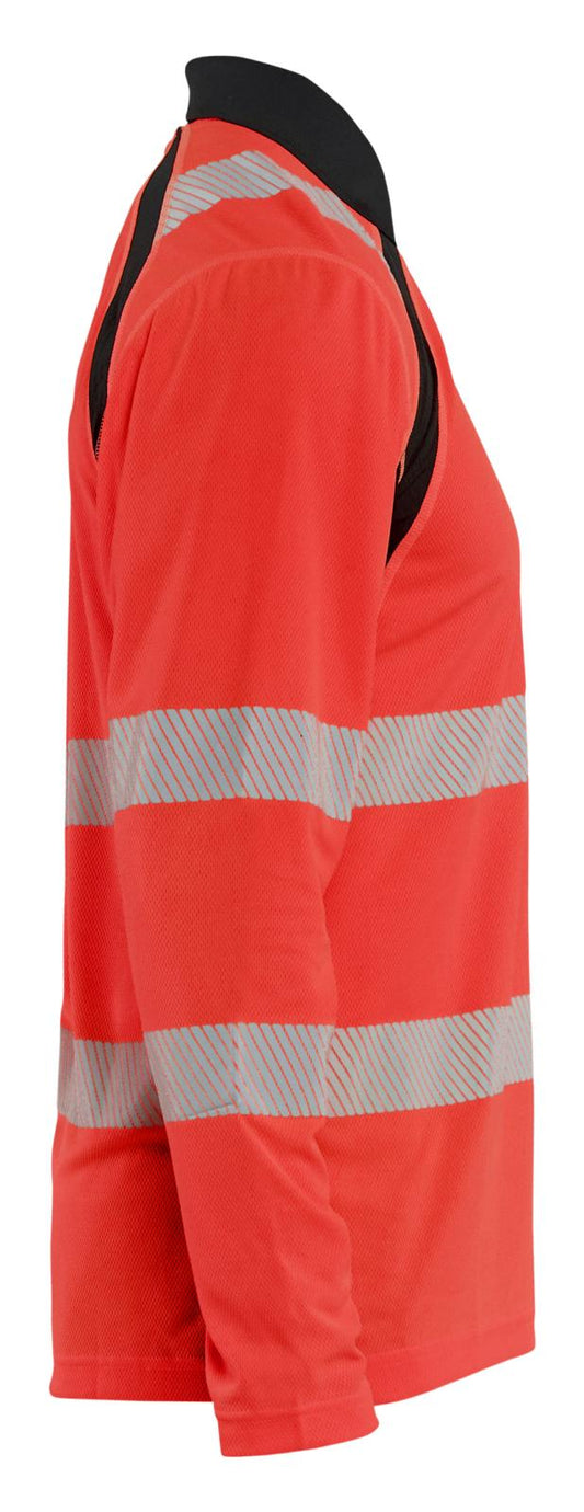Blaklader High Vis Poloshirt 35981013 UV lange mouwen HiVis fluo rood-zwart(5599)