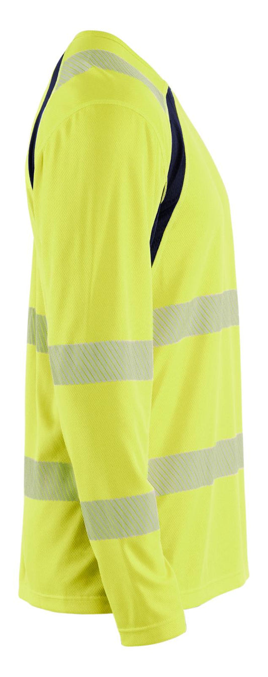 Blaklader High Vis t-shirts 35991013 UV longsleeve fluo geel-marineblauw(3389)