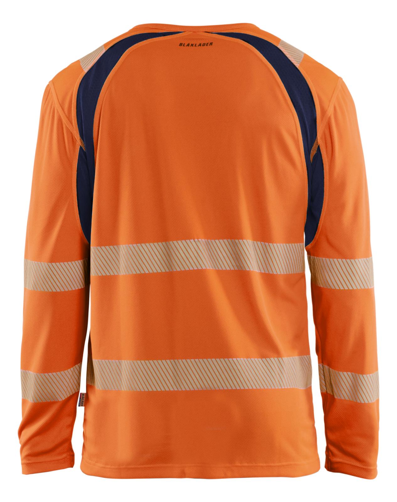 Blaklader High Vis t-shirts 35991013 UV longsleeve fluo oranje-marineblauw(5389)