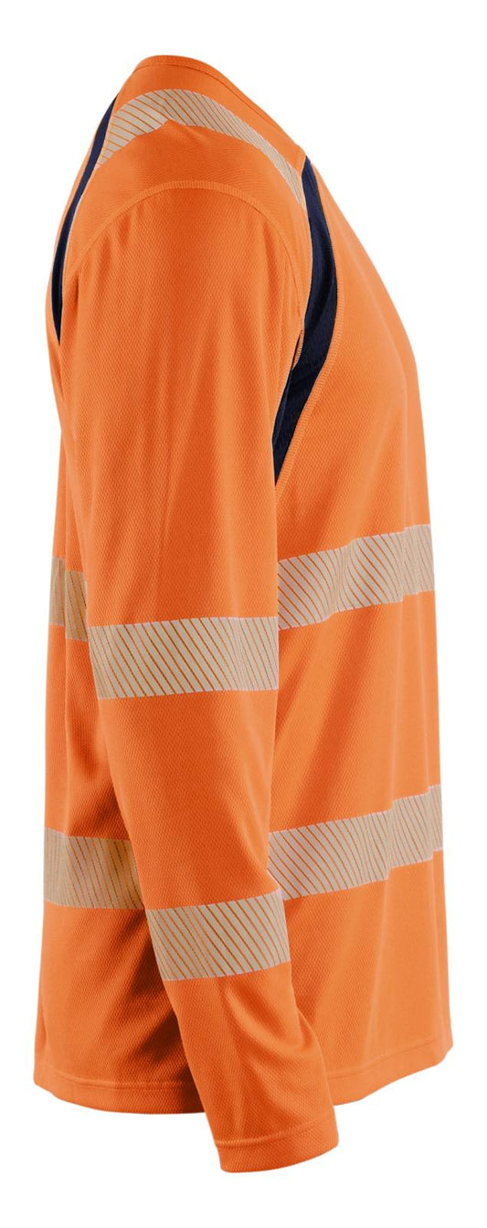 Blaklader High Vis t-shirts 35991013 UV longsleeve fluo oranje-marineblauw(5389)
