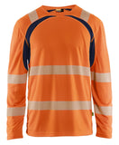 Blaklader High Vis t-shirts 35991013 UV longsleeve fluo oranje-marineblauw(5389)