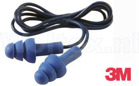 3M E-A-R Oordoppen Tracer detectable Vast siliconenrubber Aan koordje Dispenser- 50 paar blauw