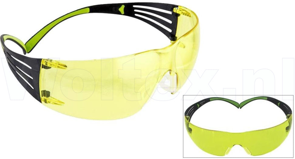 3M SecureFit Brillen SF400 SF403AFA AS/AF Anti kras- anti damp Verhoogd contrast geel