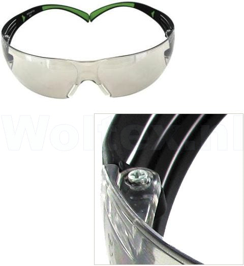 3M SecureFit Brillen SF400 SF410ASI I/O AS mirror Anti kras Binnen- buiten helder