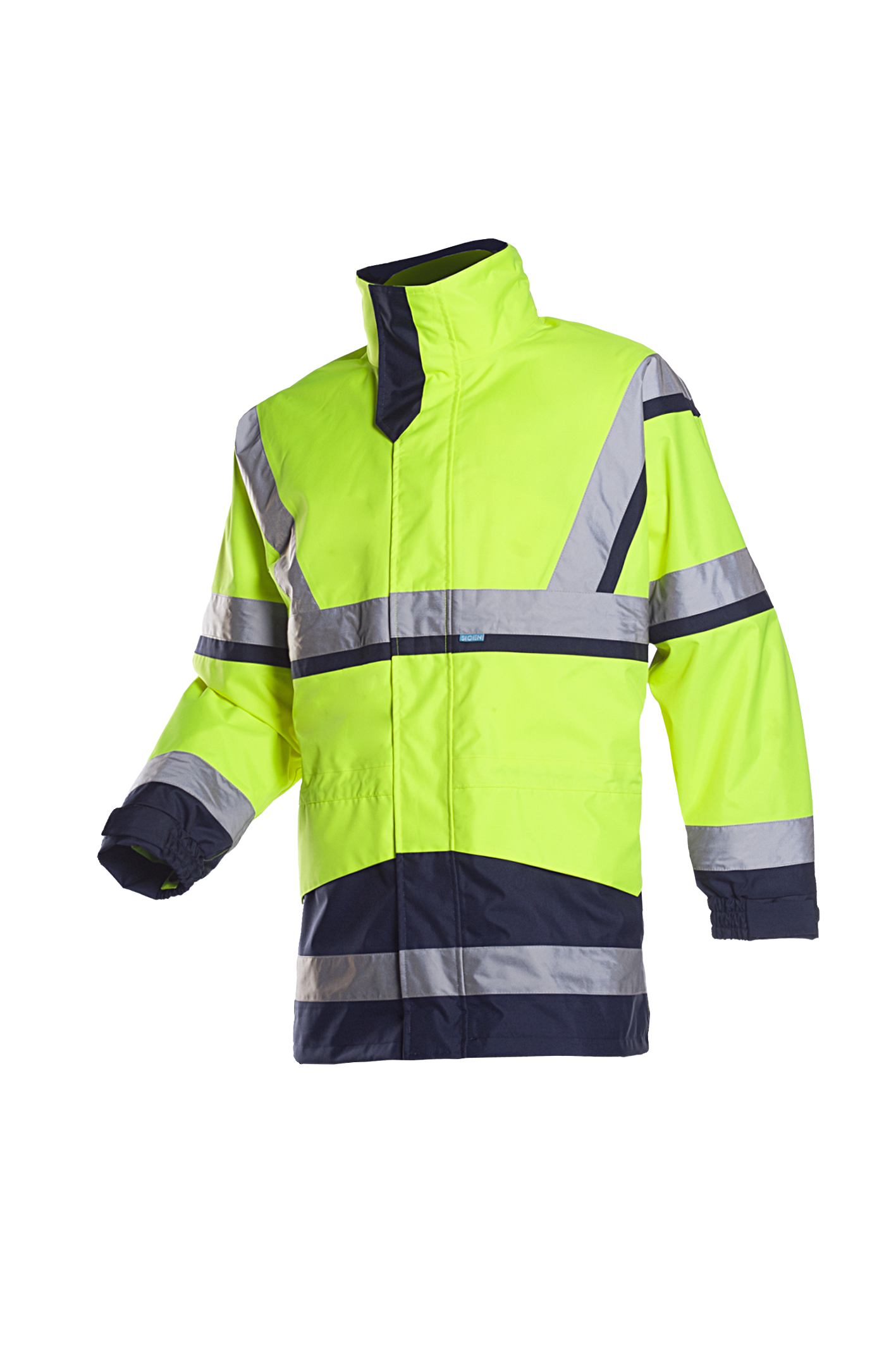 Sioen Jassen Powell regen HiVis fluo geel-marineblauw
