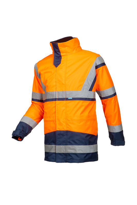 Sioen Jassen Powell regen HiVis fluo oranje-marineblauw