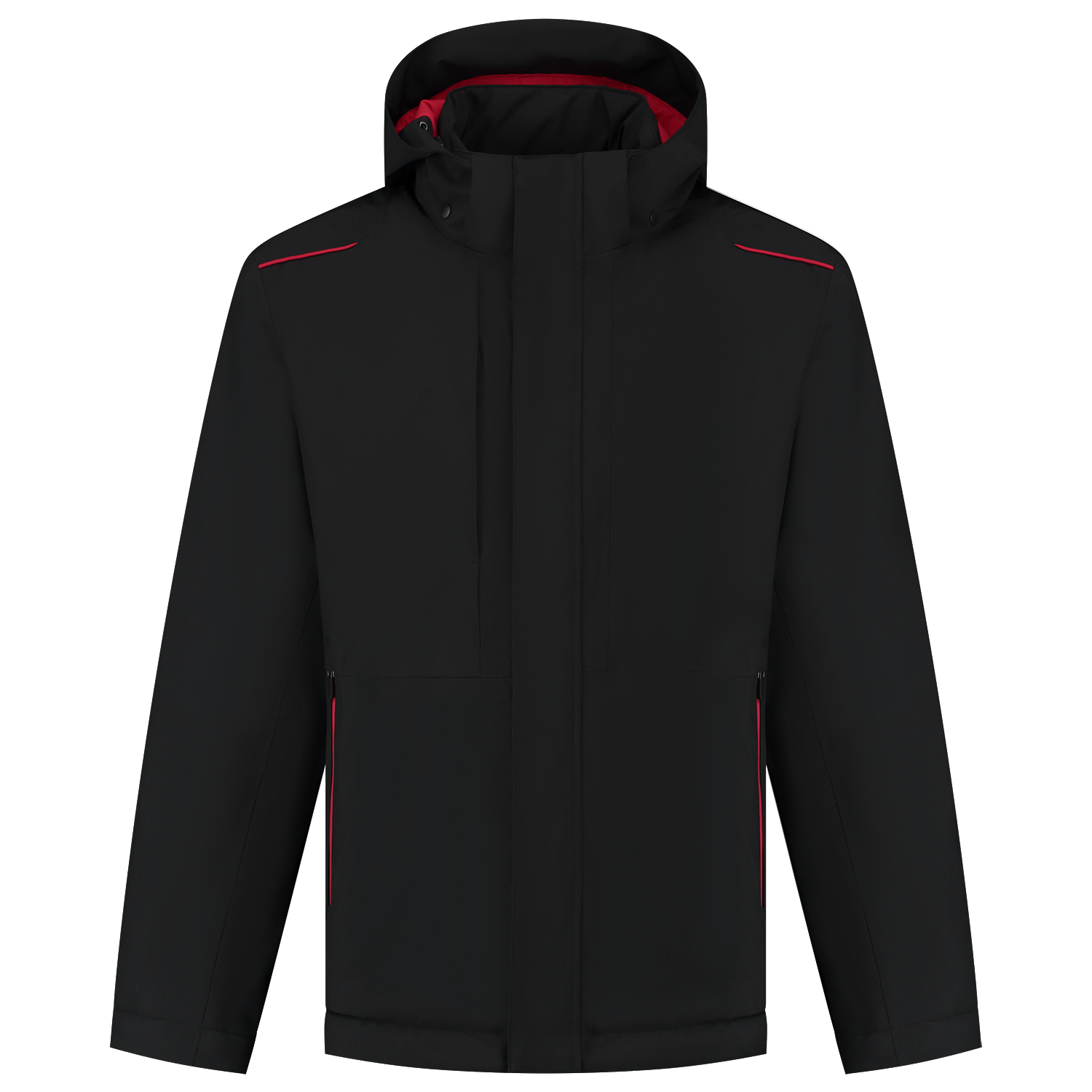 Tricorp Accent Jassen 402703 winter tech shell waterdicht winddicht unisez zwart-rood(blackred)