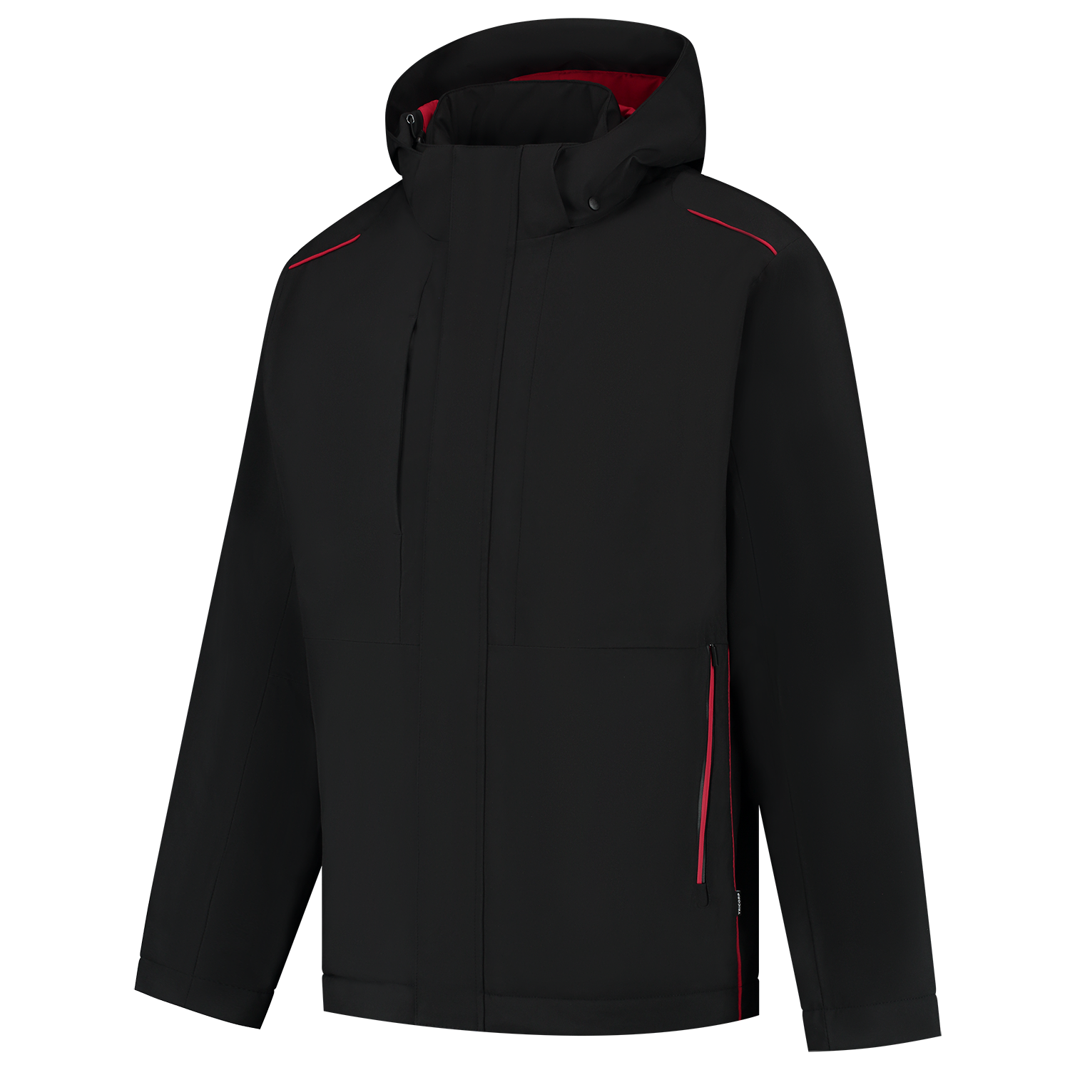 Tricorp Workwear Accent Jassen 402703 winter tech shell waterdicht winddicht unisez zwart-rood(blackred)