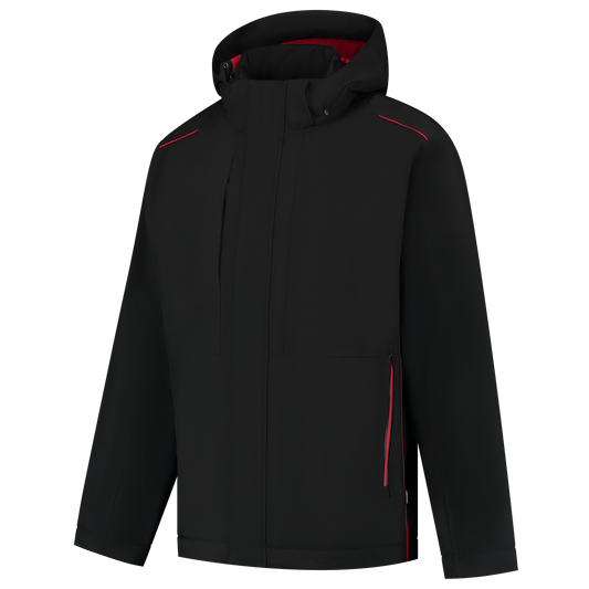 Tricorp Accent Jassen 402703 winter tech shell waterdicht winddicht unisez zwart-rood(blackred)