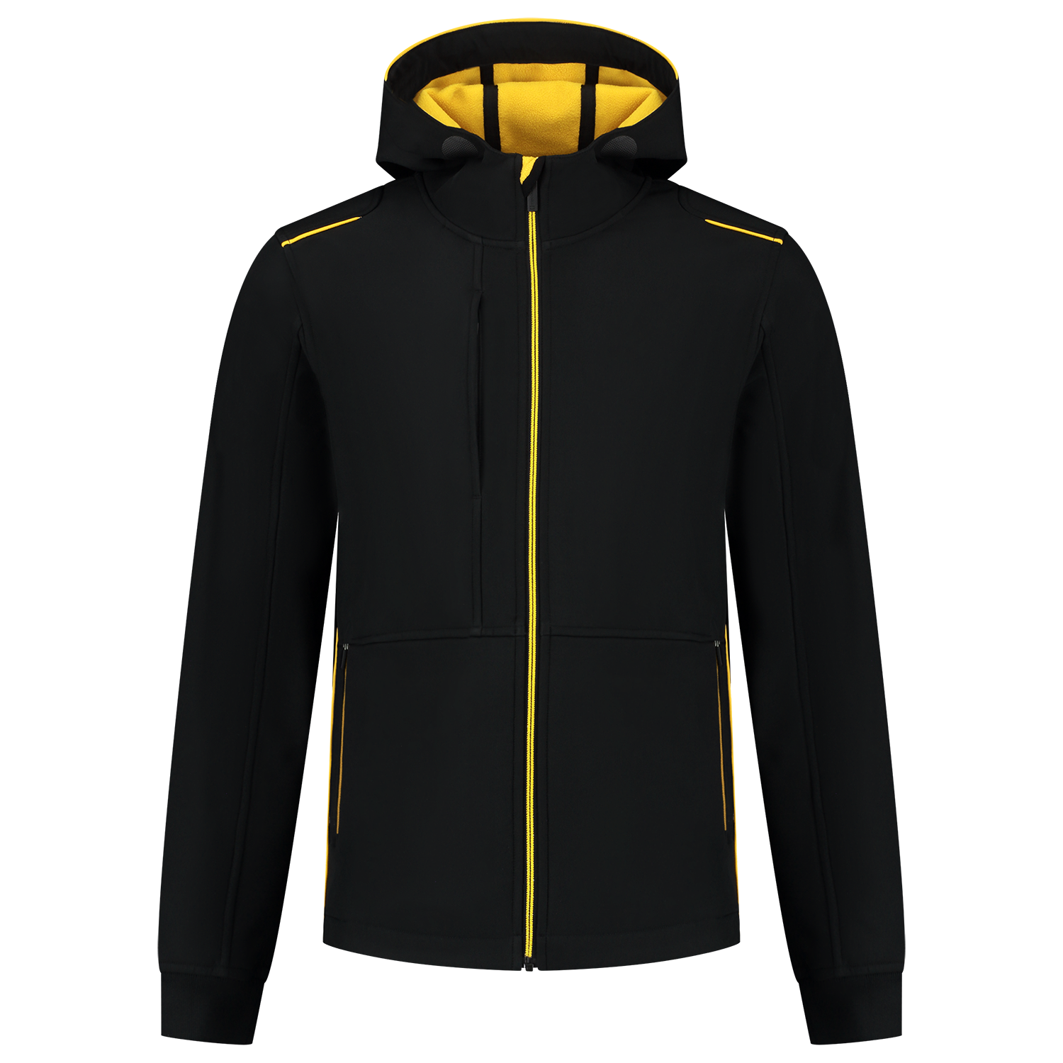 Tricorp Workwear Accent Jassen 402705 Softshell Capuchon zwart-geel(blackyellow)