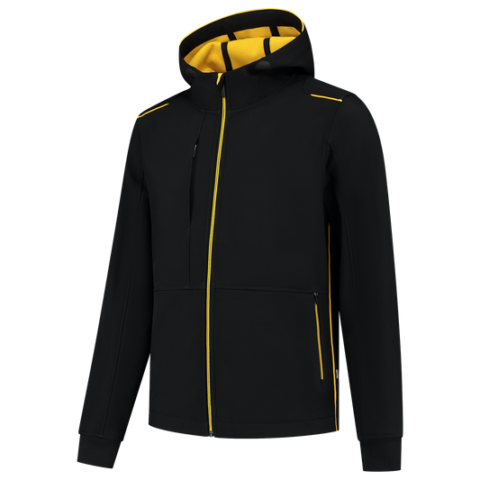 Tricorp Workwear Accent Jassen 402705 Softshell Capuchon zwart-geel(blackyellow)
