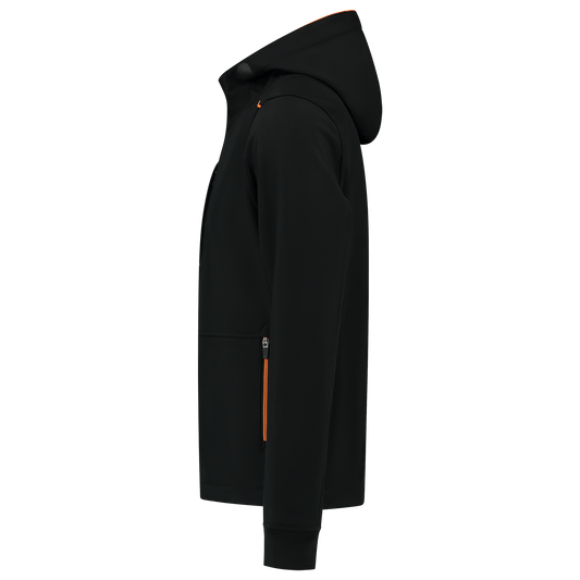Tricorp Accent Jassen 402705 softshell capuchon winddicht bicolor unisex zwart-oranje(blackorange)