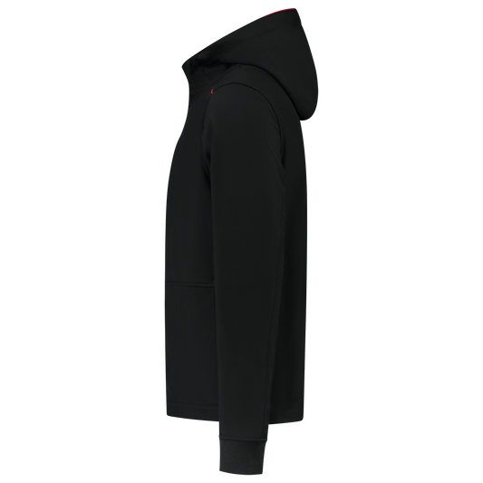 Tricorp Workwear Accent Jassen 402705 softshell capuchon winddicht bicolor unisex zwart-rood(blackred)