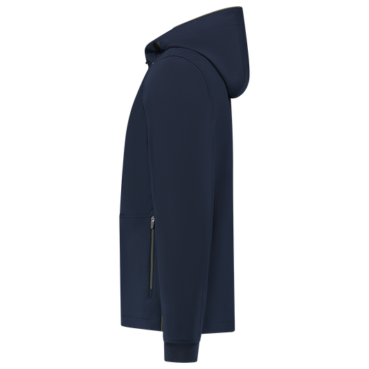 Tricorp Accent Jassen 402705 softshell capuchon winddicht bicolor unisex inktblauw-legergroen(inkarmy)