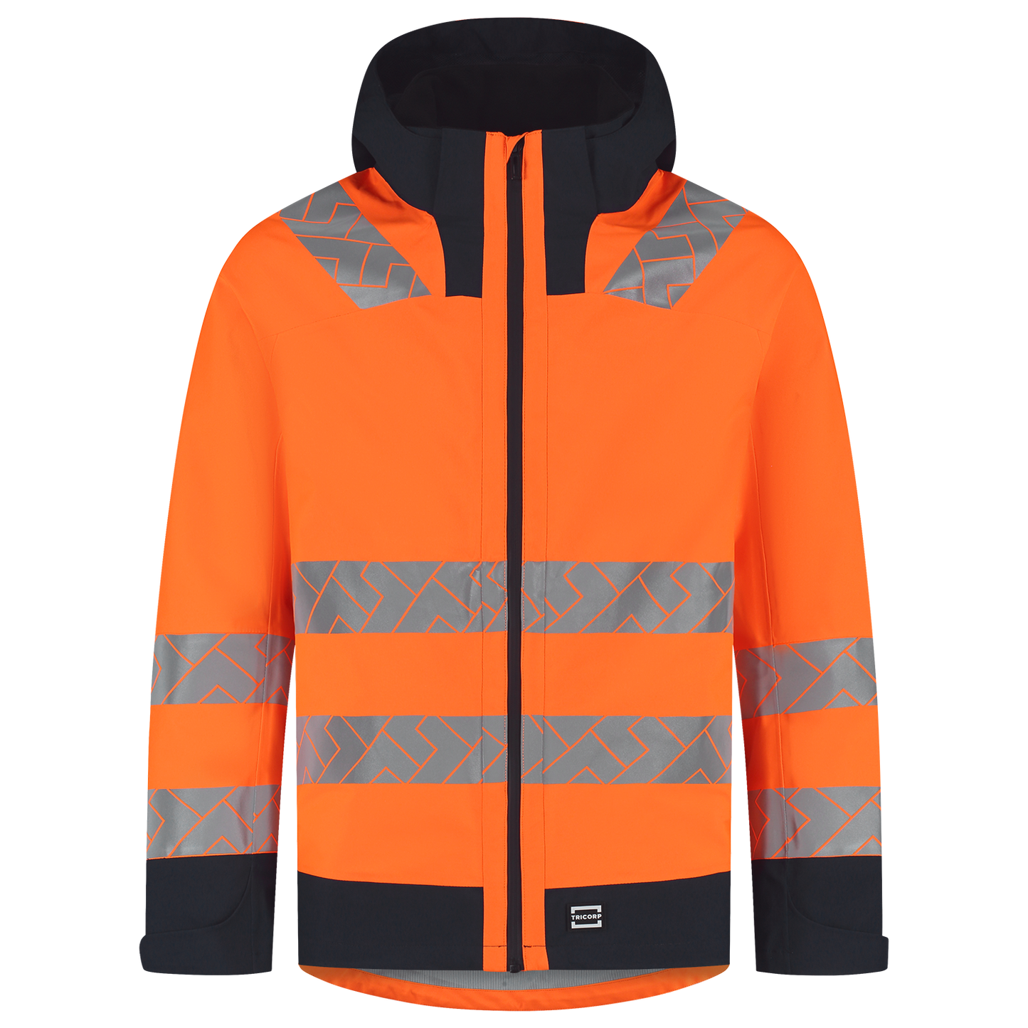 Tricorp Workwear High Vis Redefined Regenjas 406108 Techshell HiVis fluo oranje-inktblauw(fluororangeink)