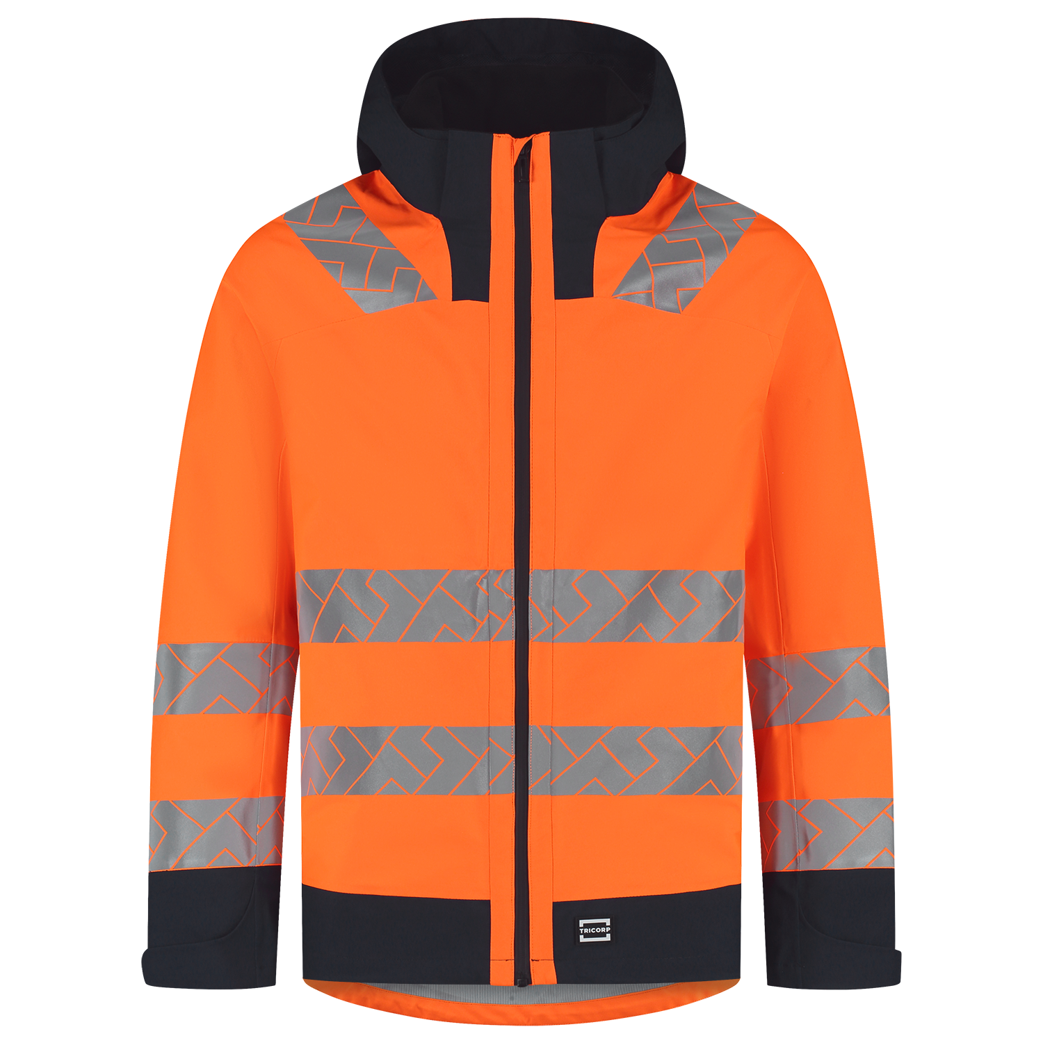 Tricorp Workwear High Vis Redefined Regenjas 406108 Techshell HiVis fluo oranje-inktblauw(fluororangeink)