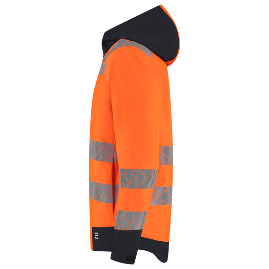 Tricorp Workwear High Vis Redefined Regenjas 406108 Techshell HiVis fluo oranje-inktblauw(fluororangeink)